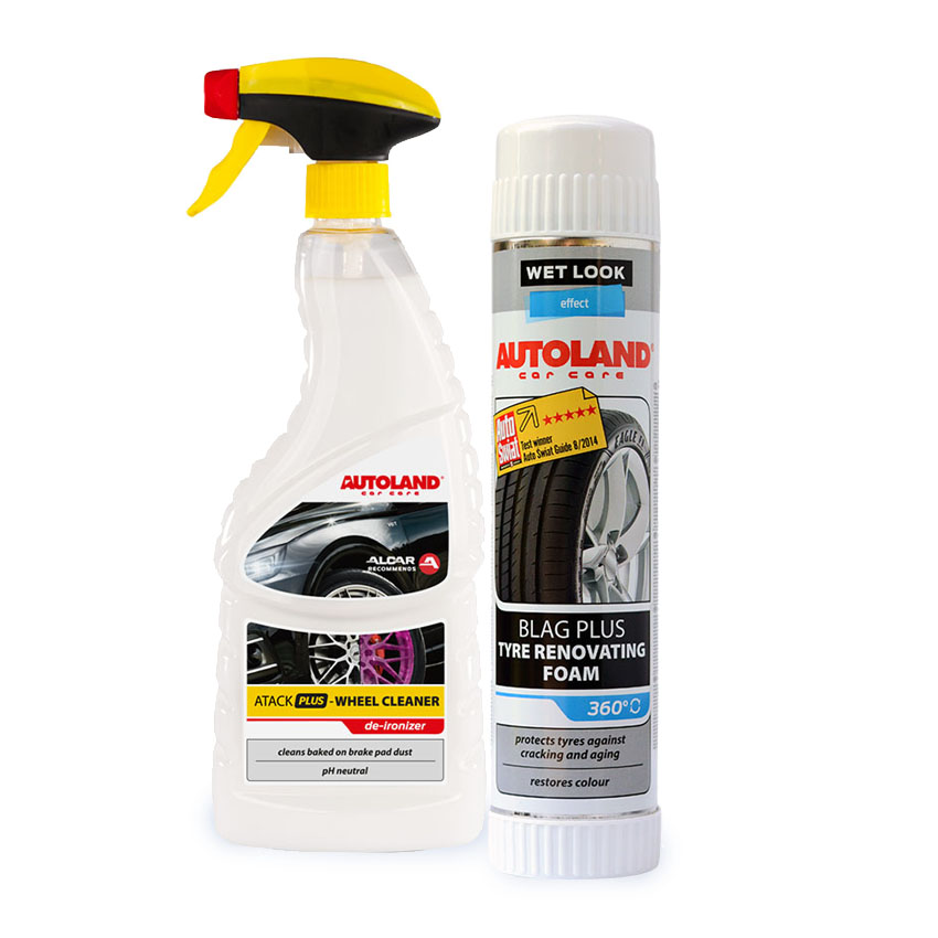 Είδη καθαρισμού ελαστικών & ζαντών Autoland σετ προσφοράς 2τμχ