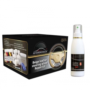 Κιτ αποκατάστασης δερμάτινου μπεζ τιμονιού & σπρέι καθαρισμού