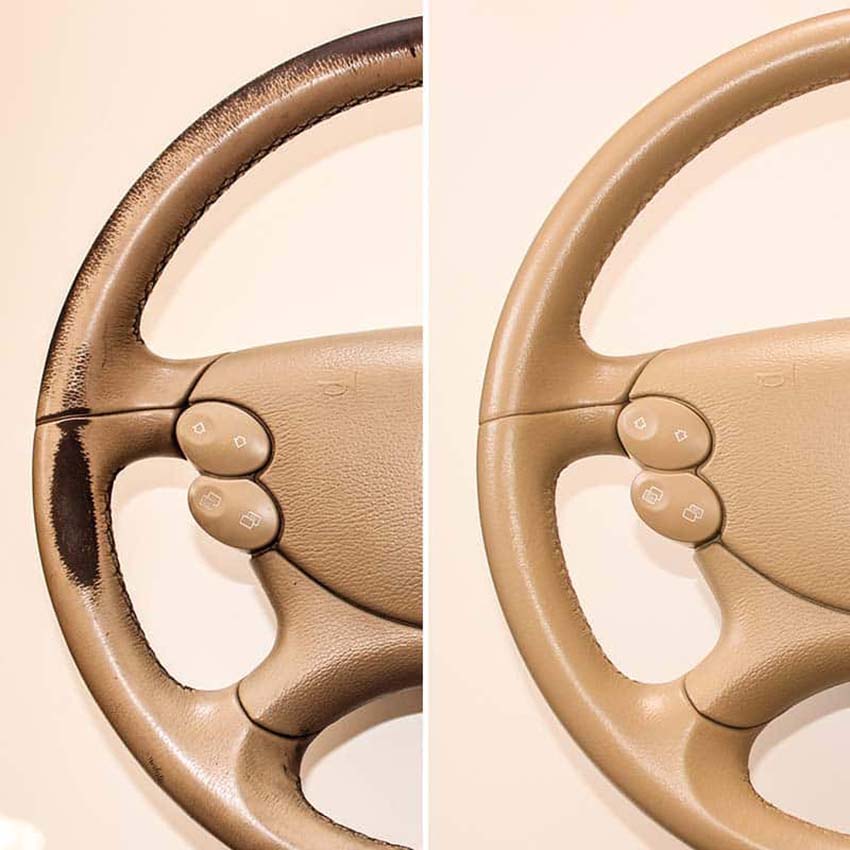 Κιτ αποκατάστασης δερμάτινου μπεζ τιμονιού & σπρέι καθαρισμού