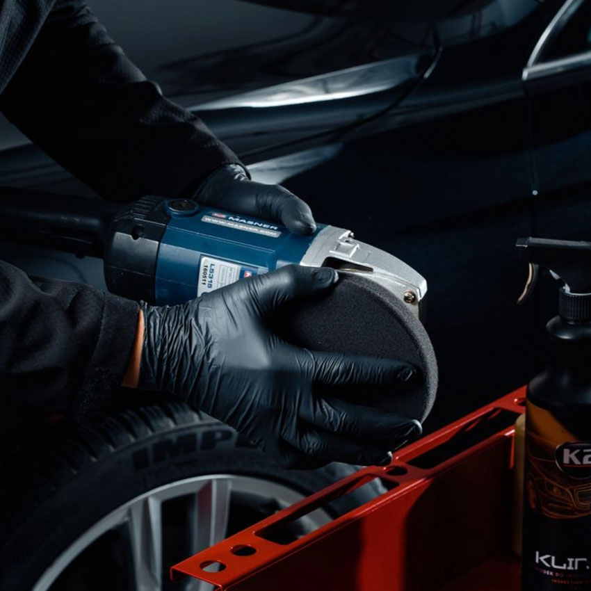 Σφουγγάρι γυαλίσματος μαύρο μαλακό με velcro K2 Duraflex 150/25mm