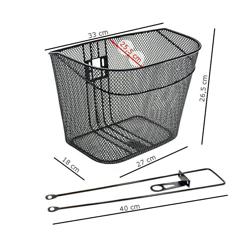 Καλάθι ποδηλάτου μαύρο μεταλλικό