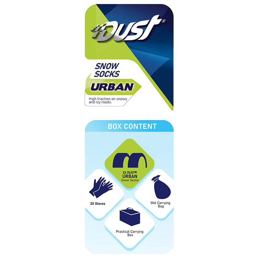 Αντιολισθητικές χιονοκουβέρτες Dust Urban XSmall για επιβατικά/4x4/SUV/Van 2τμχ