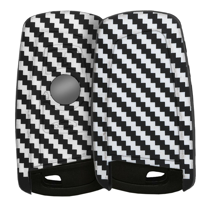 Κάλυμμα κλειδιών σιλικόνης λευκό-μαύρο BMW