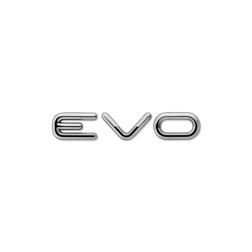 Σήμα EVO ασημί 75x14mm 3D αυτοκόλλητο χρωμίου 1τμχ