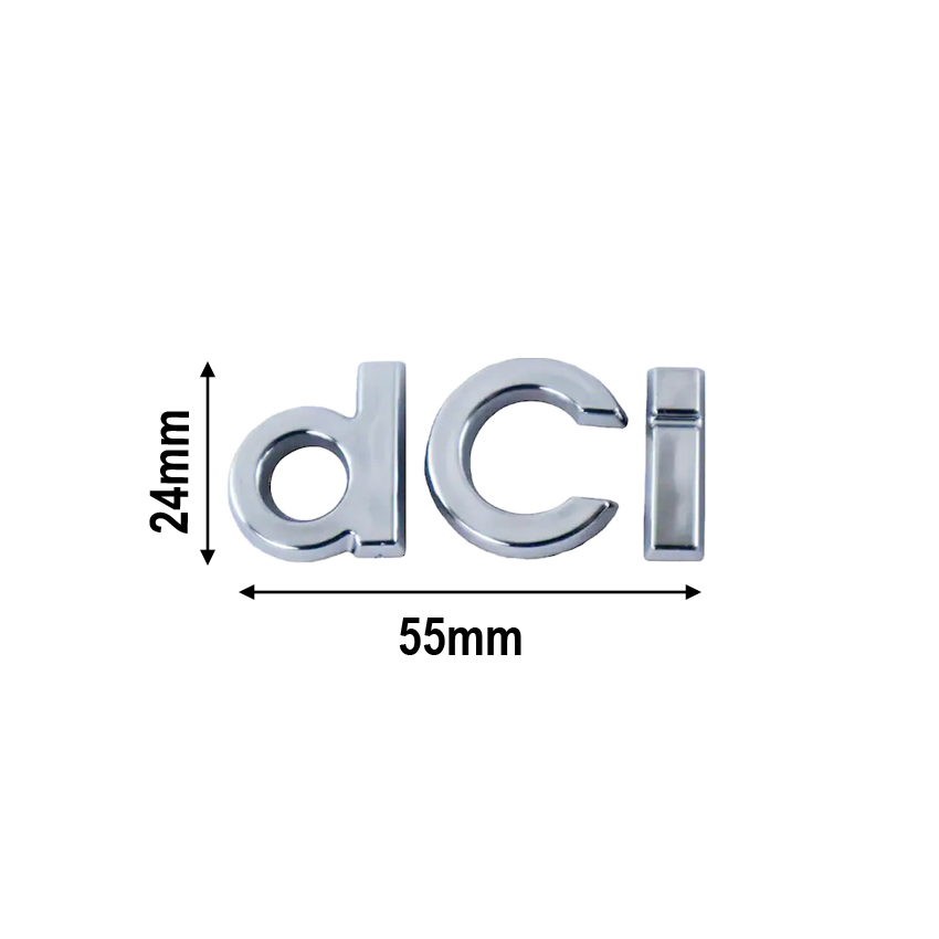 Σήμα dCi ασημί 50x15mm 3D αυτοκόλλητο χρωμίου 1τμχ