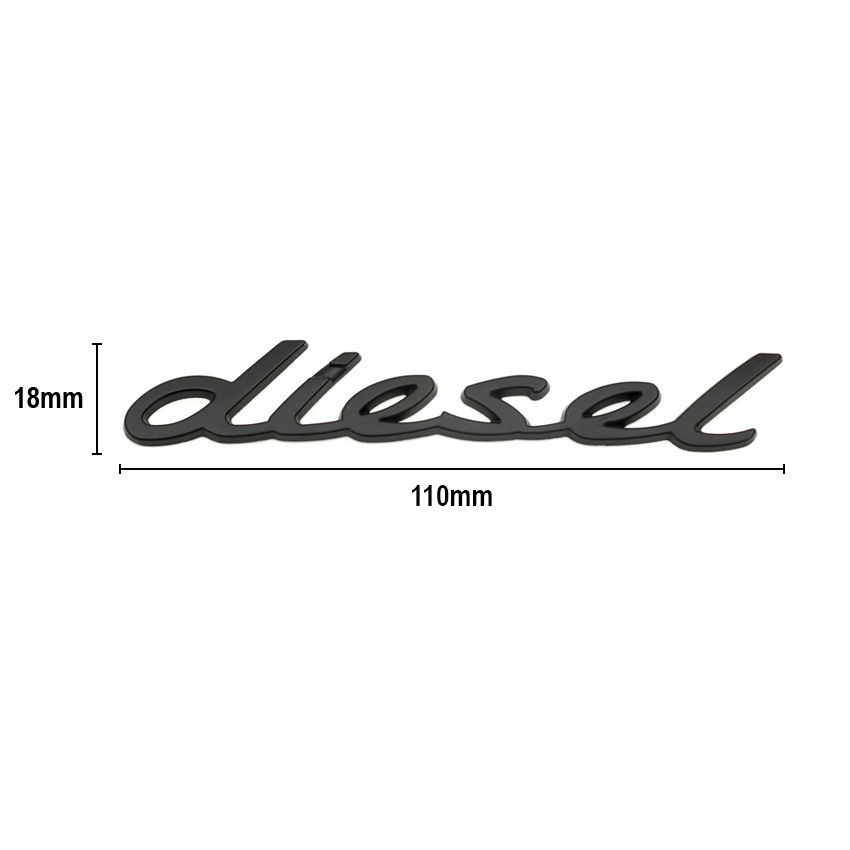 Σήμα diesel 110x18mm 3D αυτοκόλλητο μαύρο 1τμχ
