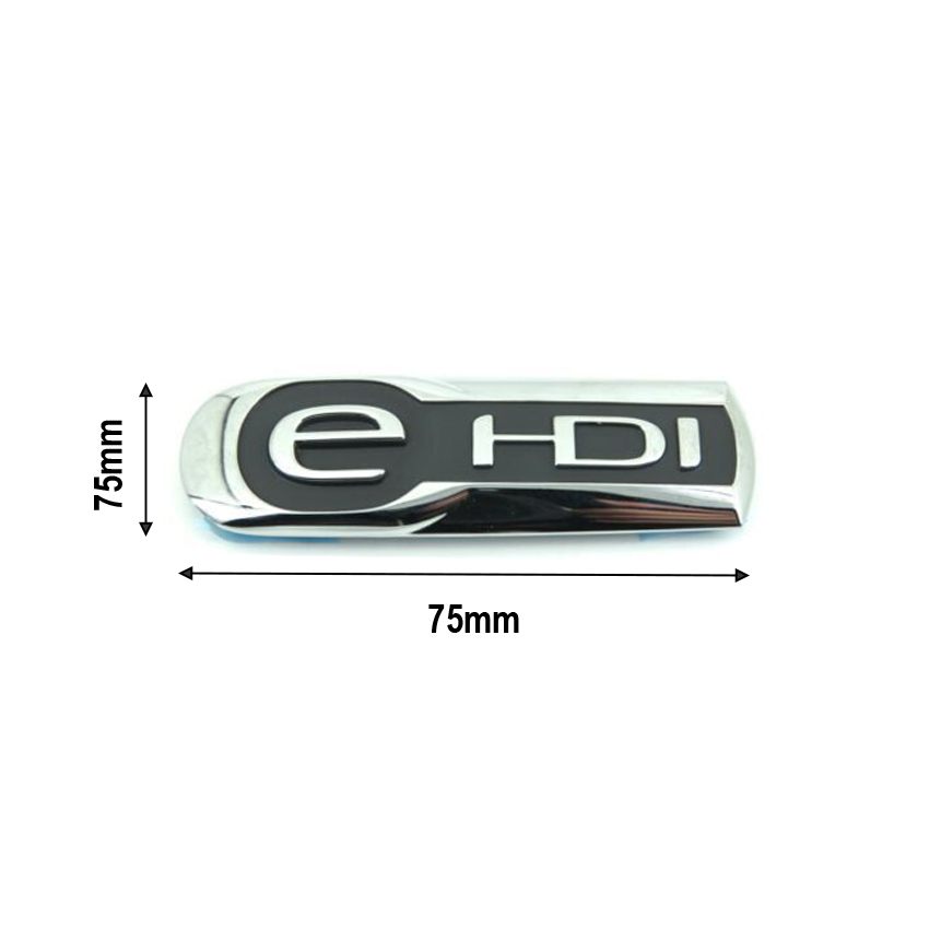 Σήμα e-HDI ασημί-μαυρο 75x22mm 3D αυτοκόλλητο χρωμίου 1τμχ