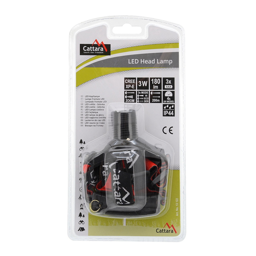 Προβολέας κεφαλής LED 180Lm Zoom αδιάβροχος με ιμάντα