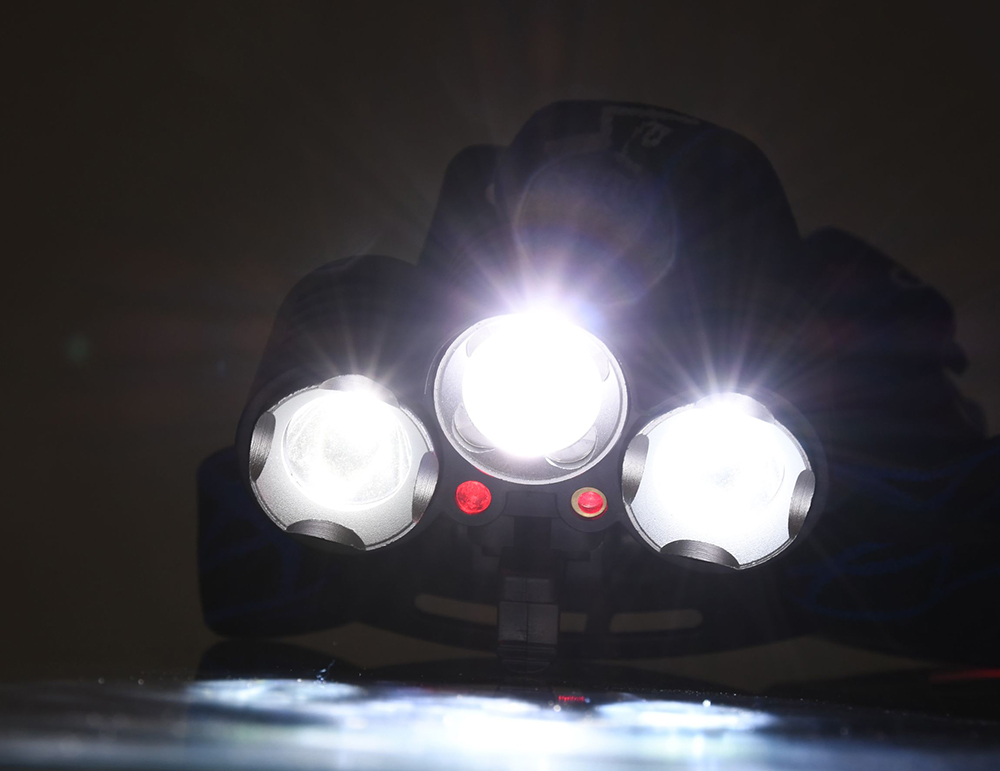 Προβολέας κεφαλής τριπλό LED 400Lm Zoom αδιάβροχος με ιμάντα