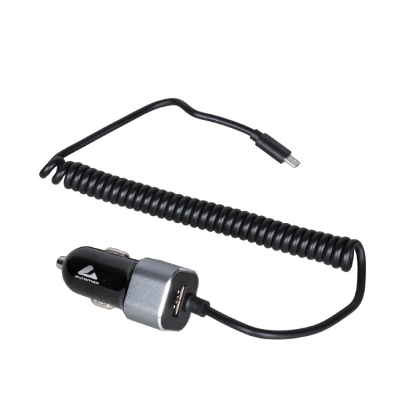 Φορτιστής κινητών microUSB +USB 12/24V 2.4A