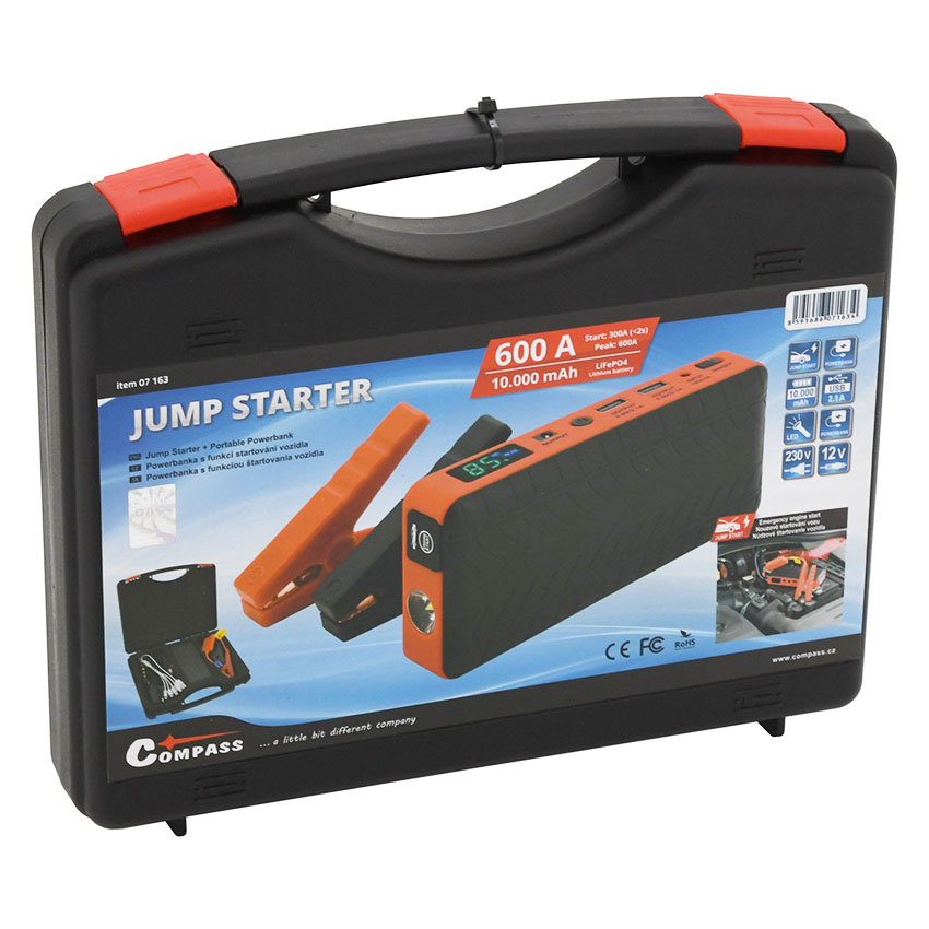 Εκκινητής αυτοκινήτου Compass Jump Starter & Powerbank 10.000mAh