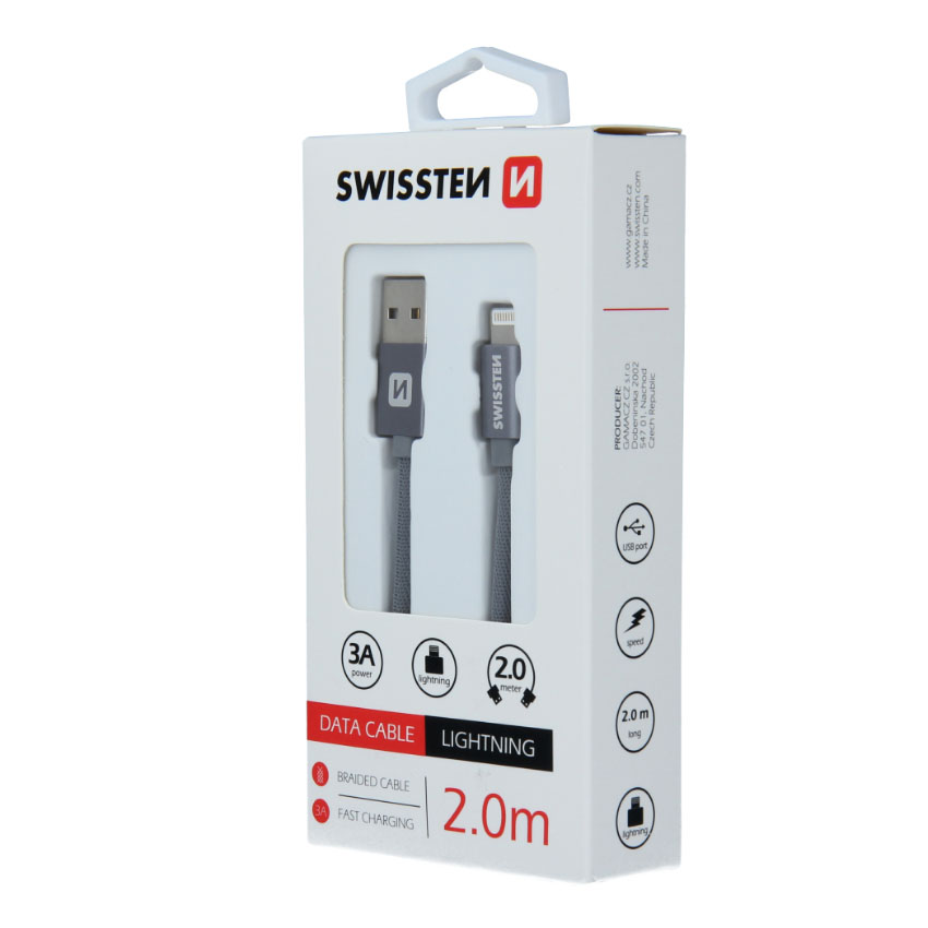 Καλώδιο φόρτισης / δεδομένων USB / Lightning 2m γκρι