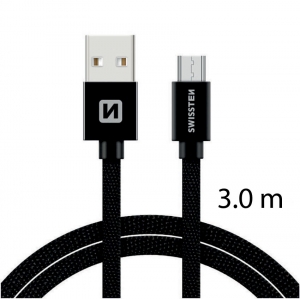 Καλώδιο USB / Micro-USB 3A 3m μαύρο