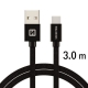 Καλώδιο φόρτισης / δεδομένων USB / USB-C 3.1 3m μαύρο