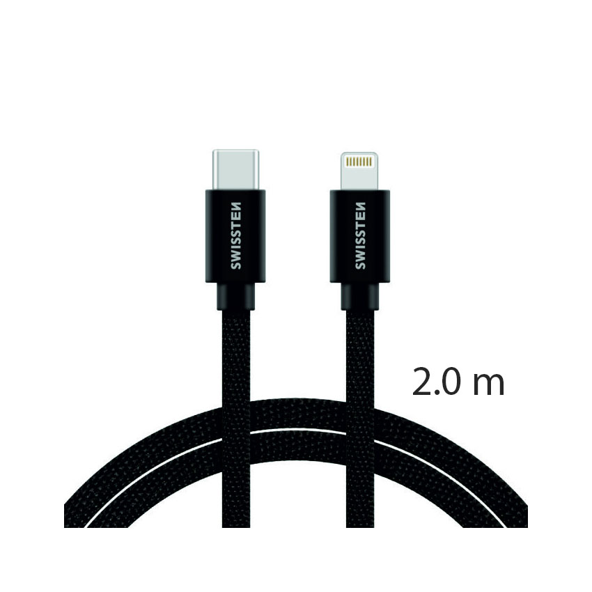 Καλώδιο φόρτισης / δεδομένων USB-C / Lightning 3A 2m μαύρο