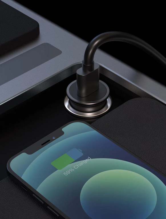 Φορτιστής αυτοκινήτου USB-C 45W μεταλλικός μαύρος