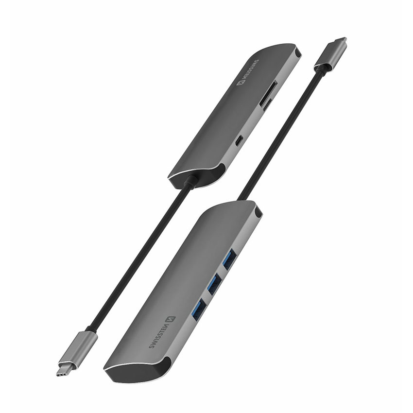 USB-C hub 6-in-1 (1x USB-C, 3x USB-A 3.0, SD, micro SD)