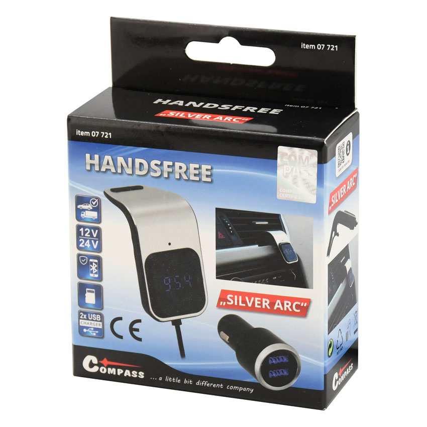 Bluetooth Car Kit MP3 Player FM Transmitter SILVER ARC