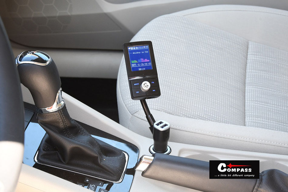 Bluetooth Car Kit MP3 Player FM Transmitter Color LCD με 2 USB