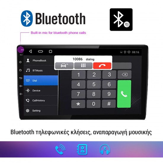 Οθόνη 9" Kirosiwa 4-Cores 4GB/64GB android Fiat 500 08-15