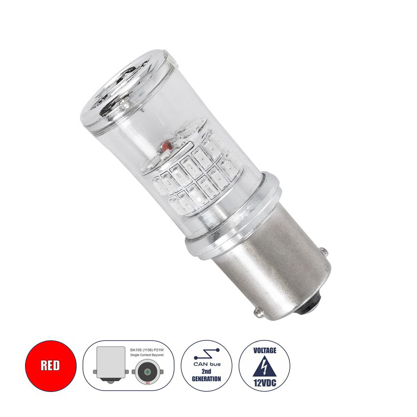 Λαμπτήρας 1156 με 48 SMD 4014 CanBus 12V κόκκινο GloboStar 05471 1τμχ