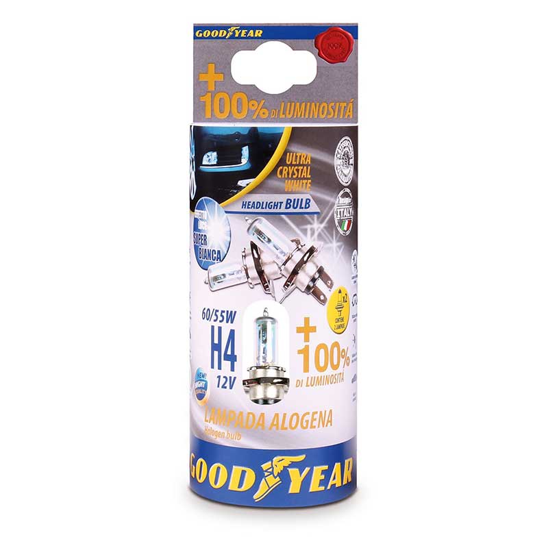 Λάμπες Goodyear H4 12V 60/55W 5000K +100% Ultra Crystal White