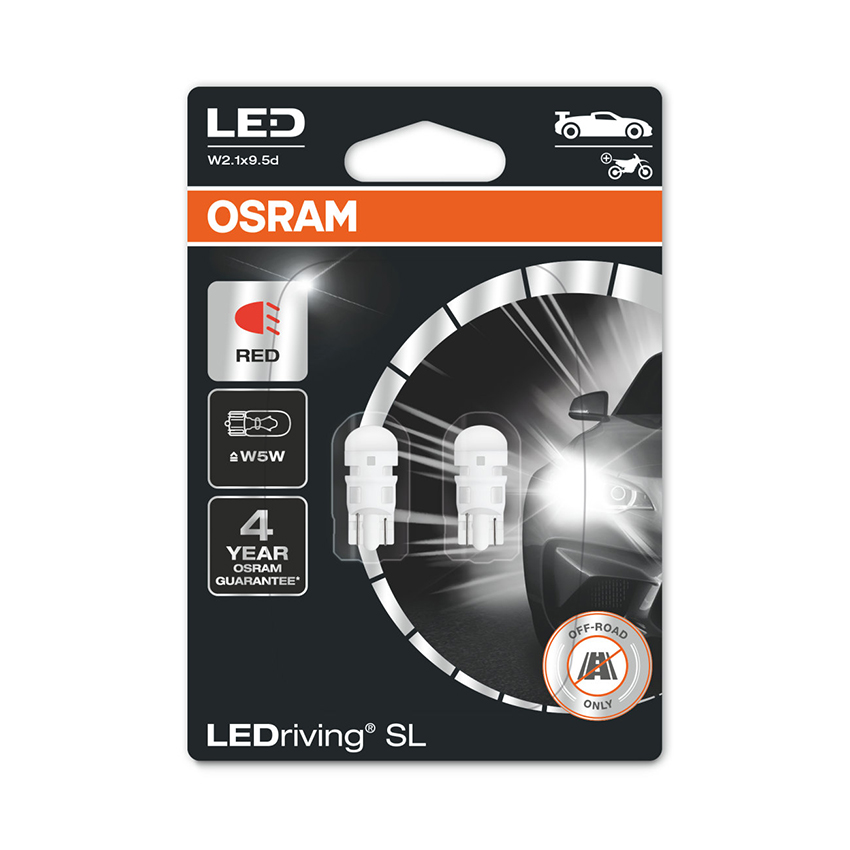 Λάμπες Osram W5W LEDriving SL κόκκινο 12V 2τμχ
