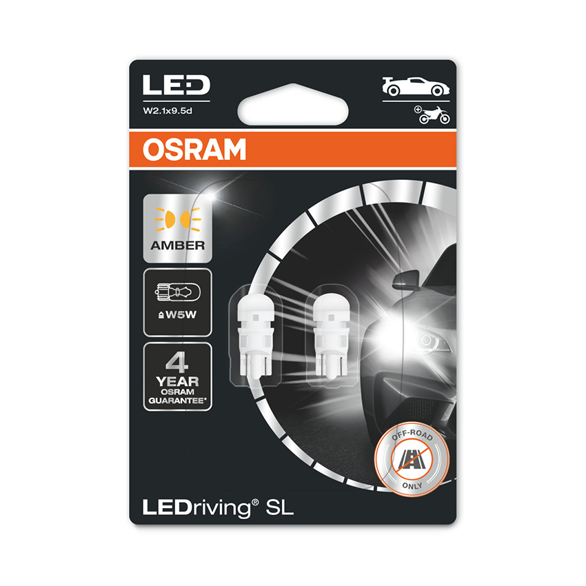 Λάμπες Osram W5W LEDriving SL κίτρινο 12V 2τμχ