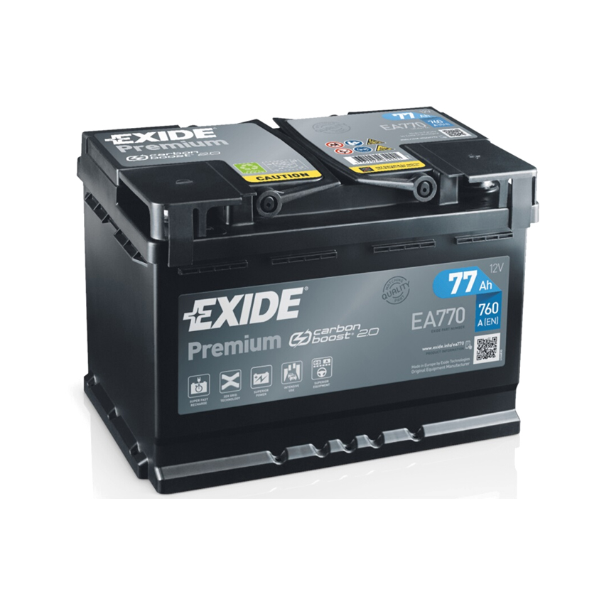 Μπαταρία αυτοκινήτου κλειστού τύπου EXIDE PREMIUM EA770 - 77Ah 835A