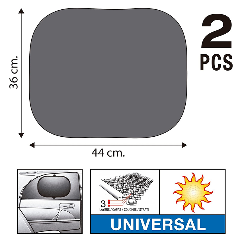 Σκίαστρα παραθύρων μαύρα 105x58cm 2τμχ