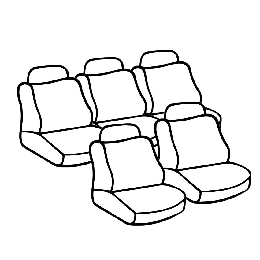 Καλύμματα καθισμάτων Premium Special υφασμάτινα μαύρα VW Sharan / Seat Alhambra 5θέσεων (15τμχ)