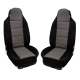 Ημικαλύμματα καθισμάτων M Style-3 τεχνόδερμα μαύρο-γκρι (2τμχ)
