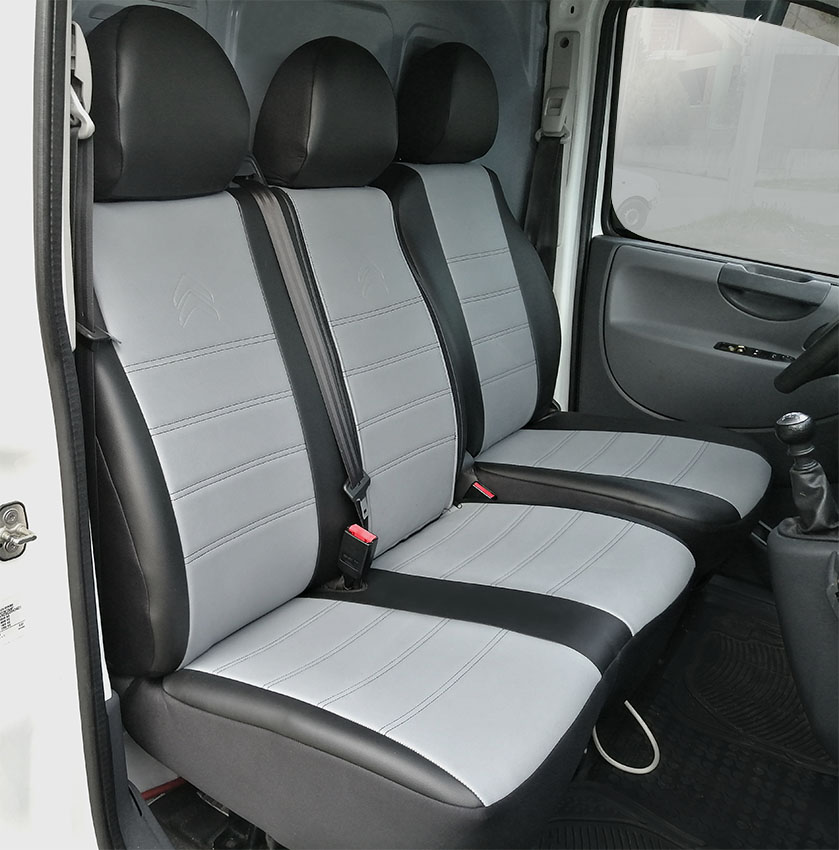 Καλύμματα καθισμάτων μαύρο-γκρι για Citroen Jumpy 9τμχ