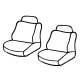 Καλύμματα καθισμάτων υφασμάτινα μαύρα ζεύγος (1+1)