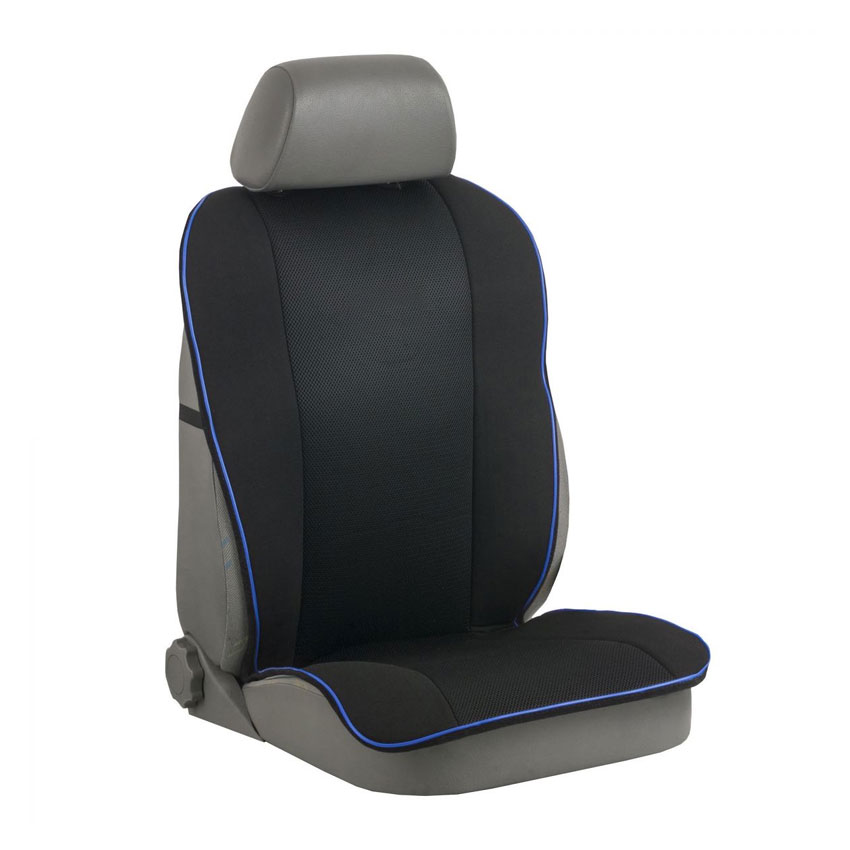 Πλατοκαθίσματα μαύρα-μπλε ρέλι για Alfa Romeo 2τμχ