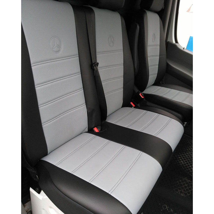 Σετ καλύμματα μαύρο-γκρι τεχνόδερμα για Mercedes Sprinter II