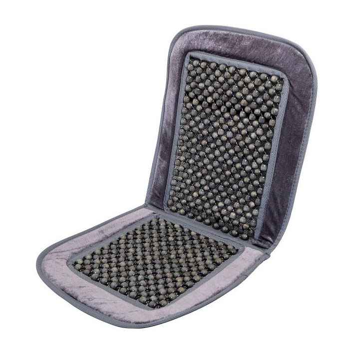 Πλατοκάθισμα γκρι με ξύλινες μπίλιες