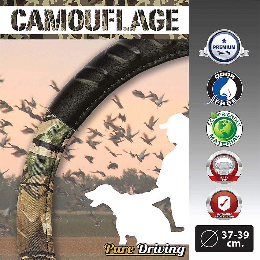 Κάλυμμα τιμονιού με όψη camouflage 37-39cm