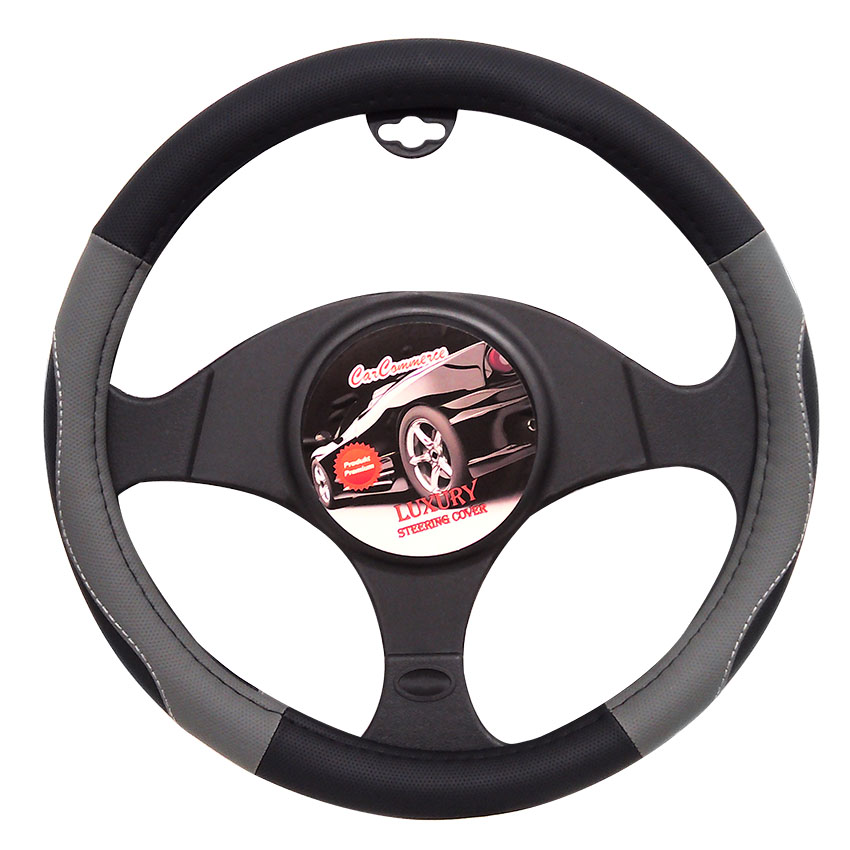 Κάλυμμα τιμονιού 37-39cm μαύρο/γκρι