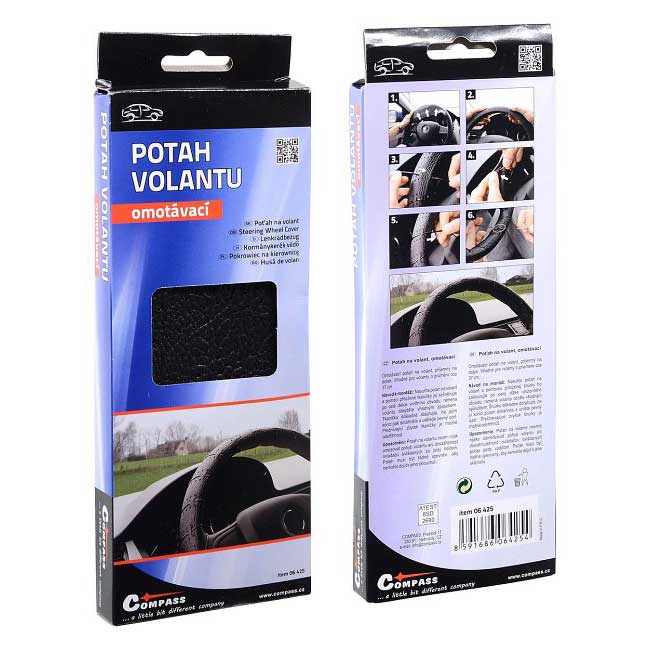 Ραφτό μαύρο κάλυμμα τιμονιού