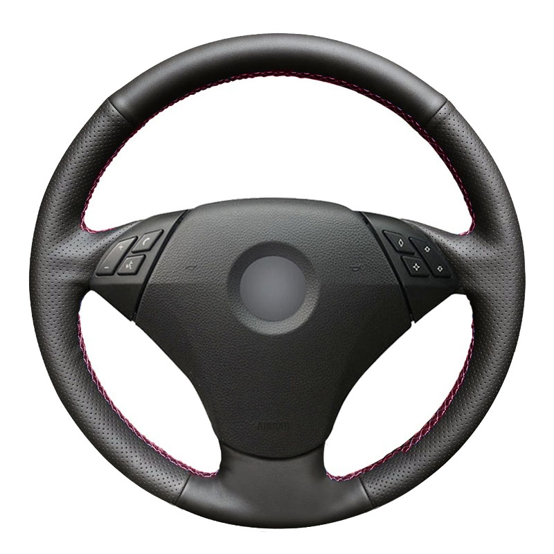 Ραφτό κάλυμμα τιμονιού BMW 5 Series (E60) / BMW 5 Series (E61) με κόκκινη κλωστή