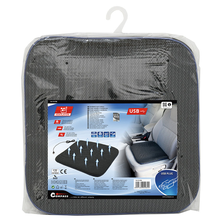 Κάλυμμα καθίσματος με δυνατότητα ψύξης Compass USB 5V 44x42cm