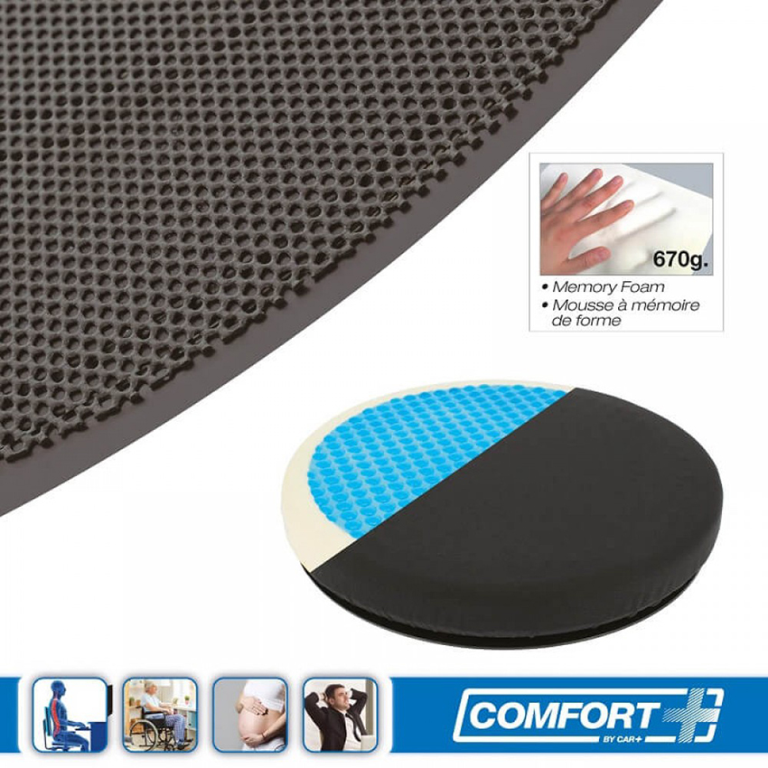 Μαξιλάρι θέσης Memory Foam & Gel ανατομικό μαύρο 42x40cm