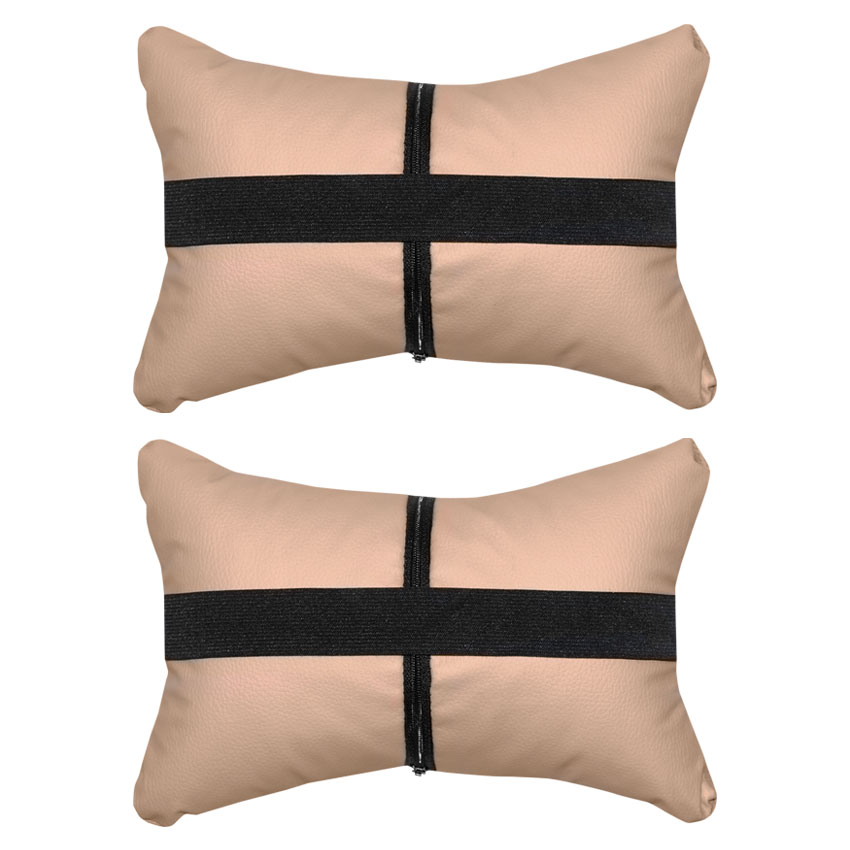 Μαξιλαράκια προσκέφαλου μπεζ 2τμχ