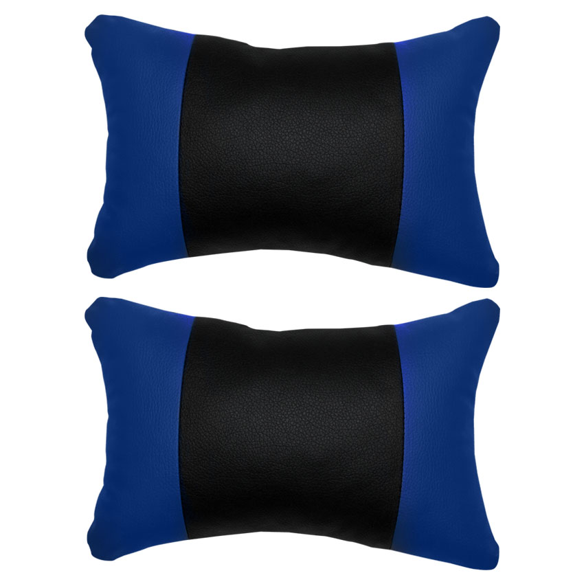 Μαξιλαράκια προσκέφαλου μαύρα-μπλε 2τμχ