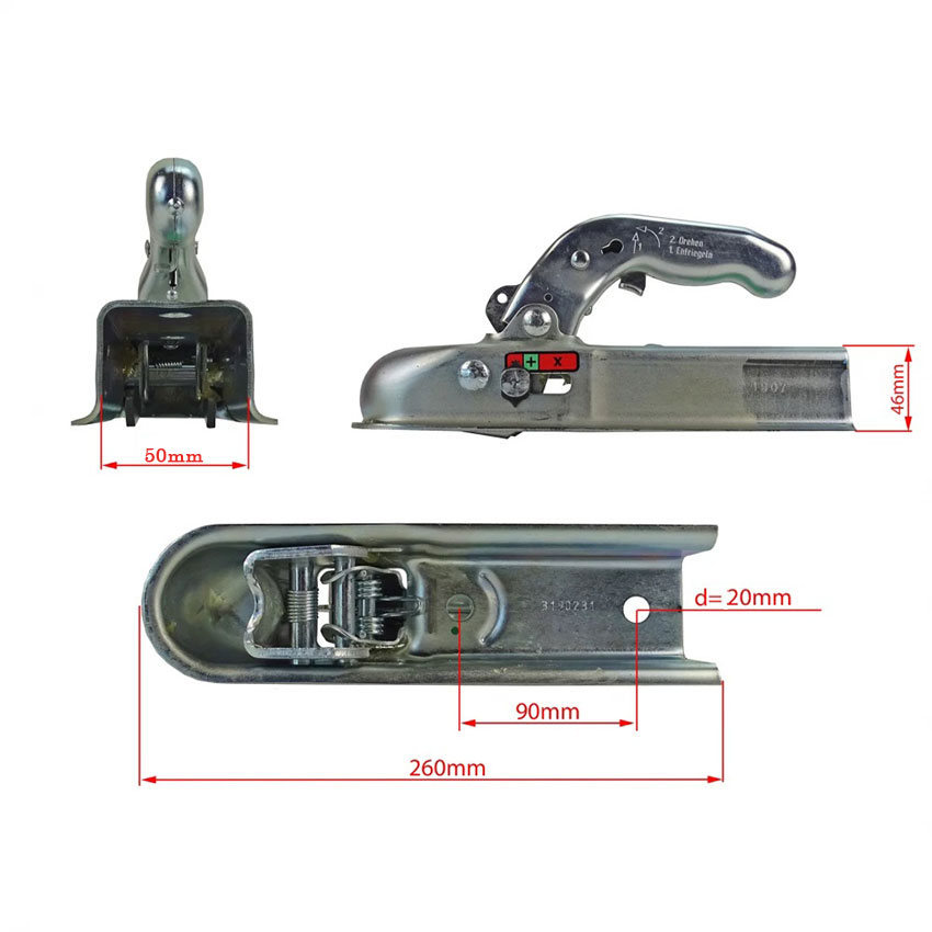 Χούφτα κοτσαδόρου Knott τετράγωνη 60mm