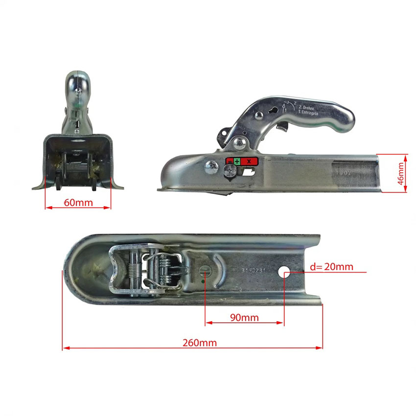 Χούφτα κοτσαδόρου τετράγωνη 60x60mm
