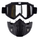 Μάσκα προστασίας μηχανής μαύρη με ασημί καθρέπτη προστατευτικό