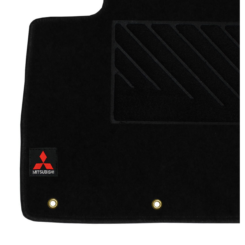 Μοκέτα Tuft μαύρη για Mitsubishi Outlander II με κουμπώματα δαχτυλίδια 4τμχ