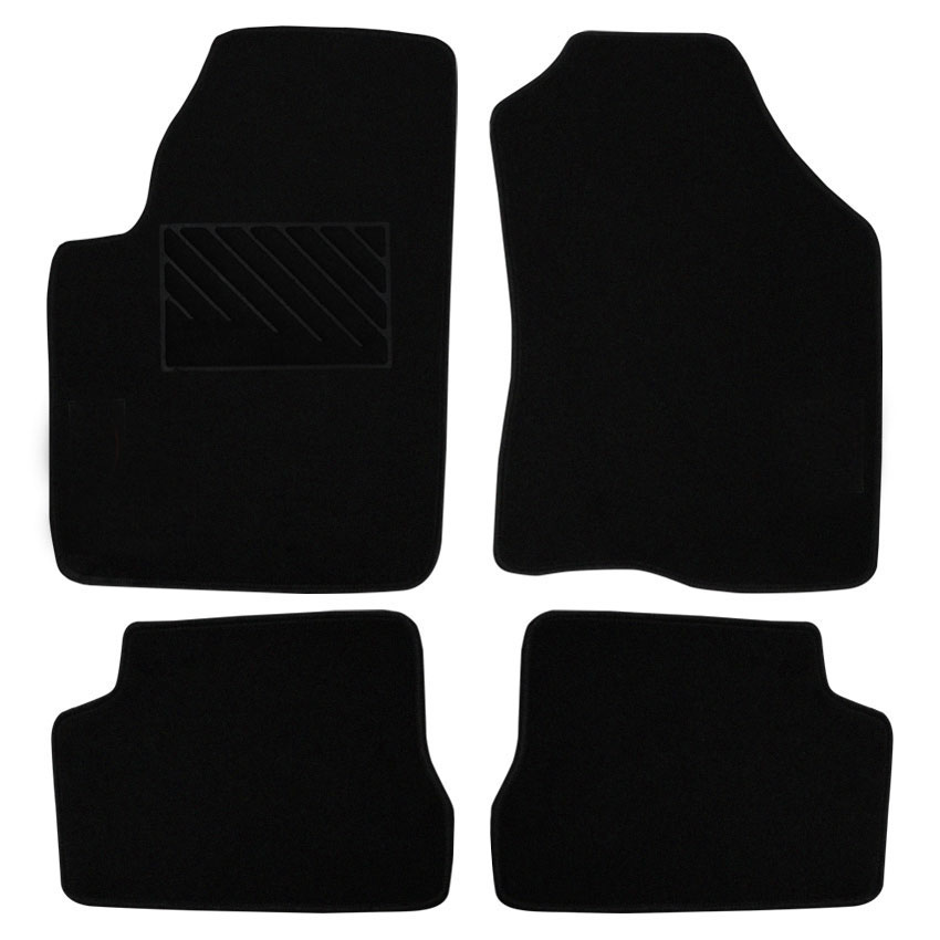 Πατάκια δαπέδου μοκέτας Clan μαύρα για Kia Picanto I (BA) 4τμχ